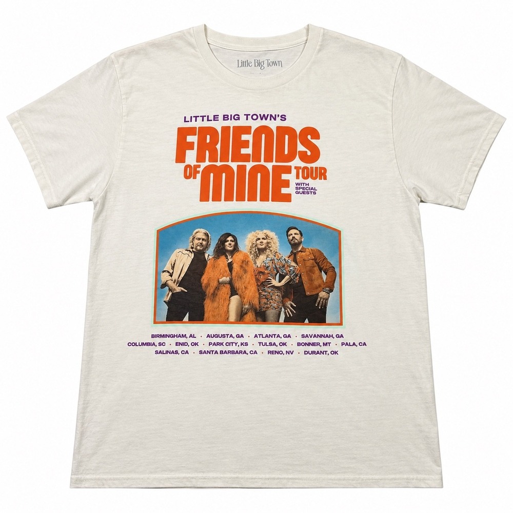 Little Big Town Friends of Mine 2023 Official Tour Graphic T-Shirt
